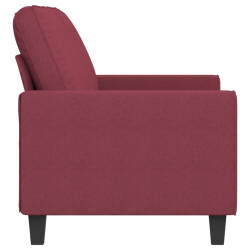 Sofa 2-osobowa, winna czerwień, 140 cm, tapicerowana tkaniną