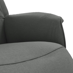 Rozkładany fotel z podnóżkiem, ciemnoszary, tkanina