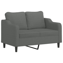 2-osobowa sofa z poduszkami, ciemnoszara, 120 cm, tkanina