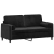 2-osobowa sofa z poduszkami, czarna, 140 cm, aksamit