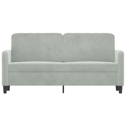 Sofa 2-osobowa, jasnoszara, 140 cm, tapicerowana aksamitem