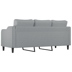 Sofa 3-osobowa, jasnoszara, 180 cm, tapicerowana tkaniną