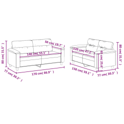 2-osobowa sofa z poduszkami, cappuccino, sztuczna skóra