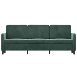Sofa 3-osobowa, ciemnozielony, 180 cm, obita aksamitem