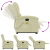 Podnoszony fotel masujący, rozkładany, kremowy, skóra naturalna