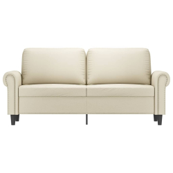 2-osobowa sofa, kremowy, 140 cm, sztuczna skóra