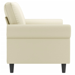 2-osobowa sofa, kremowy, 140 cm, sztuczna skóra