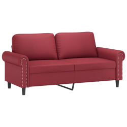 2-osobowa sofa, winna czerwień, 140 cm, sztuczna skóra