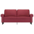 2-osobowa sofa, winna czerwień, 140 cm, sztuczna skóra