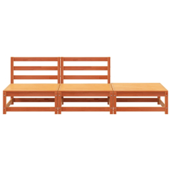 Sofa ogrodowa bez podłokietników, z podnóżkiem, woskowy brąz