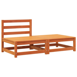 Sofa ogrodowa bez podłokietników, z podnóżkiem, woskowy brąz