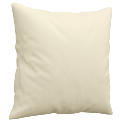 2-osobowa sofa z poduszkami, kremowa, 140 cm, sztuczna skóra