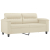 2-osobowa sofa z poduszkami, kremowa, 140 cm, sztuczna skóra
