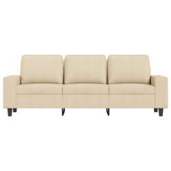3-osobowa sofa, kremowa, 180 cm, tapicerowana tkaniną