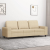 3-osobowa sofa, kremowa, 180 cm, tapicerowana tkaniną