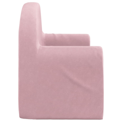 2-os. sofa dla dzieci, rozkładana, różowa, miękki plusz