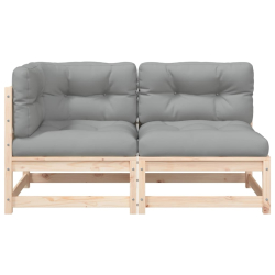 2-osobowa sofa ogrodowa z poduszkami, lite drewno sosnowe