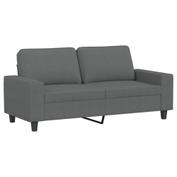 Sofa 2-osobowa, ciemnoszara, 140 cm, tapicerowana tkaniną