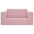 2-os. sofa dla dzieci, rozkładana, różowa, miękki plusz