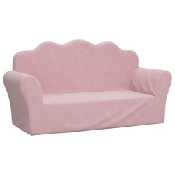 2-os. kanapa dla dzieci, różowa miękki plusz