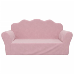 2-os. kanapa dla dzieci, różowa miękki plusz