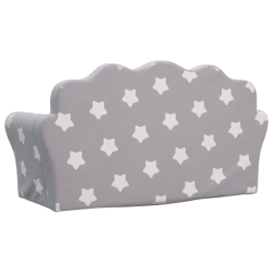 2-os. sofa dla dzieci, rozkładana, szara w gwiazdki, plusz
