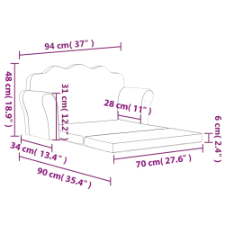 2-os. sofa dla dzieci, rozkładana, szara w gwiazdki, plusz