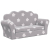 2-os. sofa dla dzieci, rozkładana, szara w gwiazdki, plusz