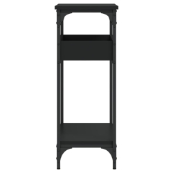Stolik konsolowy z półką, czarny, 75x29x75 cm