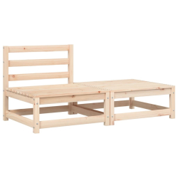 Ogrodowa sofa bez podłokietników, z poduszkami i podnóżkiem