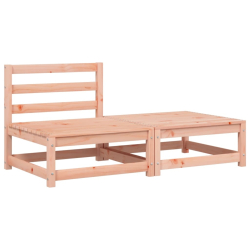 Ogrodowa sofa bez podłokietników, z poduszkami i podnóżkiem