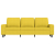 3-osobowa sofa z podnóżkiem, jasnożółty, 180 cm, tkaniną