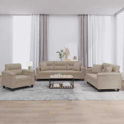 3-częściowy komplet wypoczynkowy, taupe, mikrofibra
