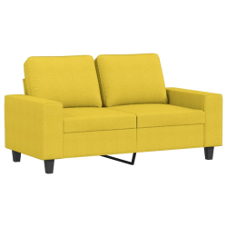 Sofa 2-osobowa, jasnożółta, 120 cm, tapicerowana tkaniną