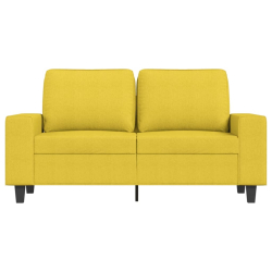 Sofa 2-osobowa, jasnożółta, 120 cm, tapicerowana tkaniną
