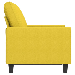 Sofa 2-osobowa, jasnożółta, 120 cm, tapicerowana tkaniną
