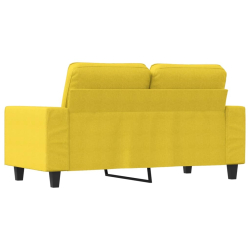 Sofa 2-osobowa, jasnożółta, 120 cm, tapicerowana tkaniną