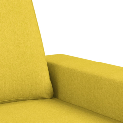 Sofa 2-osobowa, jasnożółta, 120 cm, tapicerowana tkaniną