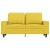 Sofa 2-osobowa, jasnożółta, 120 cm, tapicerowana tkaniną