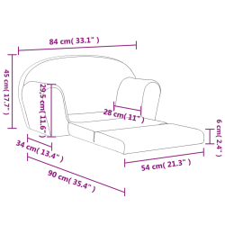 2-os. sofa dla dzieci, rozkładana, antracytowa, miękki plusz
