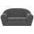 2-os. sofa dla dzieci, rozkładana, antracytowa, miękki plusz