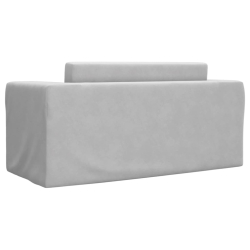 2-os. sofa dla dzieci, rozkładana, jasnoszara, miękki plusz