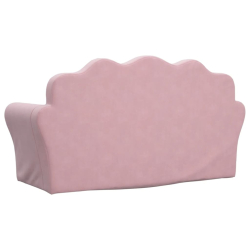 2-os. sofa dla dzieci, rozkładana, różowa, miękki plusz