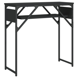 Stolik konsolowy z półką, czarny, 75x30x75 cm