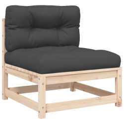 Ogrodowa sofa bez podłokietników, z poduszkami i podnóżkami