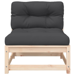 Ogrodowa sofa bez podłokietników, z poduszkami i podnóżkami