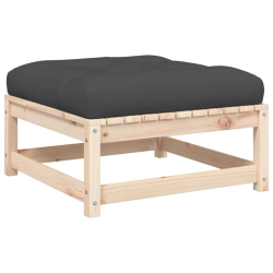Ogrodowa sofa bez podłokietników, z poduszkami i podnóżkami