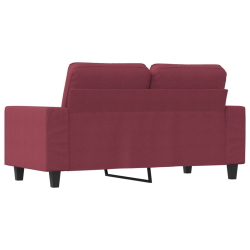 Sofa 2-osobowa, winna czerwień, 120 cm, tapicerowana tkaniną