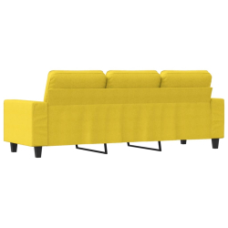 Sofa 3-osobowa, jasnożółta, 180 cm, tapicerowana tkaniną