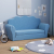 2-os. sofa dla dzieci, rozkładana, niebieska, miękki plusz